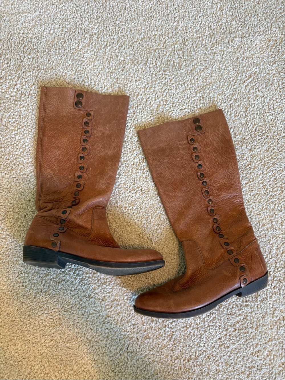 Nine West genuine leather studded boots
